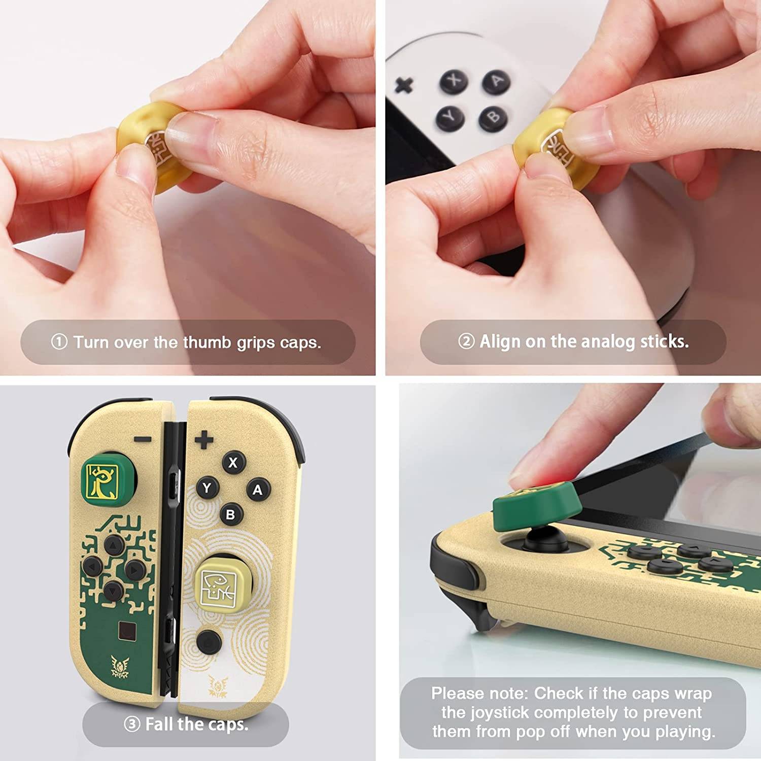 Joycon Thumb Grips Zelda Totk Edition for Nintendo Switch / OLED (4pcs)